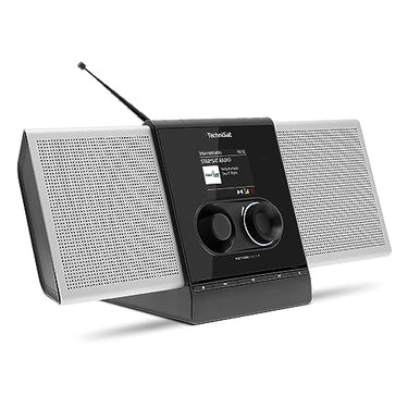 TechniSat MULTYRADIO 4.0 - Internetradio (WLAN Radio, DAB+, UKW, Spotify, Bluetooth, CD-Player, USB, Farbdisplay, Musikstreaming, 2 x 10 Watt Stereo Lautsprecher) schwarz/weiß im Sale